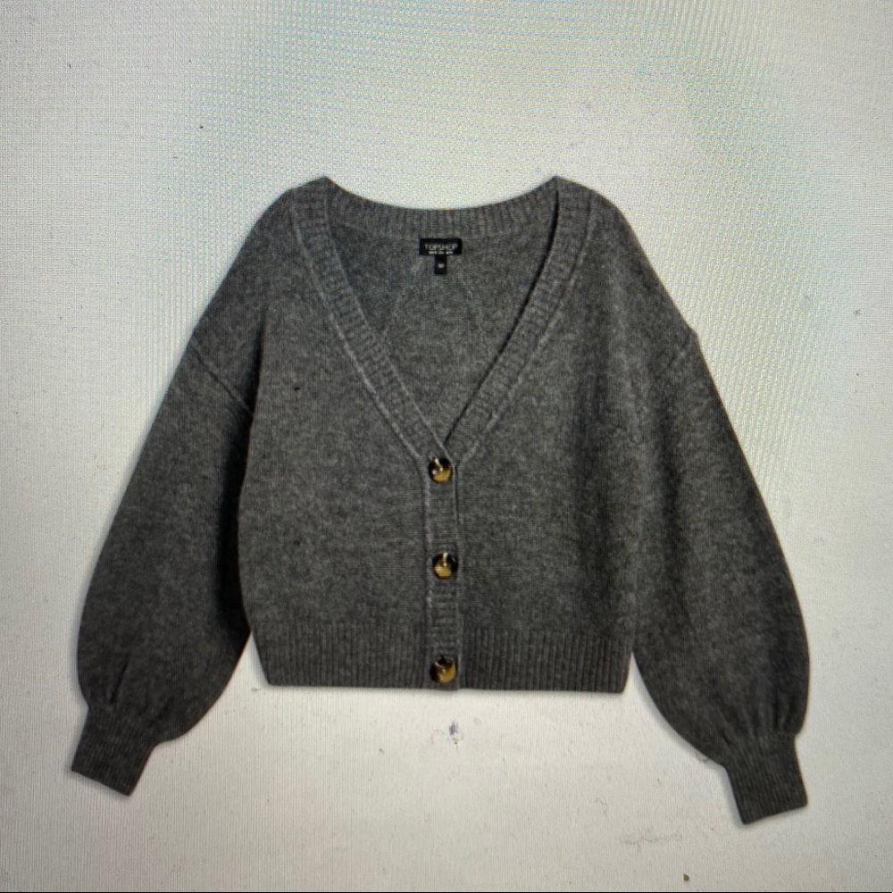 Topshop Horn Button Crop Cardigan
